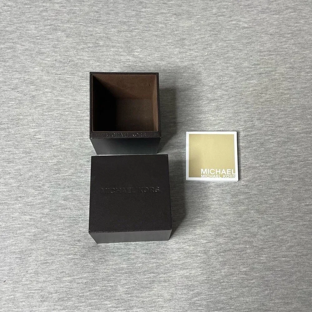 Michael Kors 3.5” x 3.5” Black Brown Jewelry Watch Gift Box 3 PCS. Set